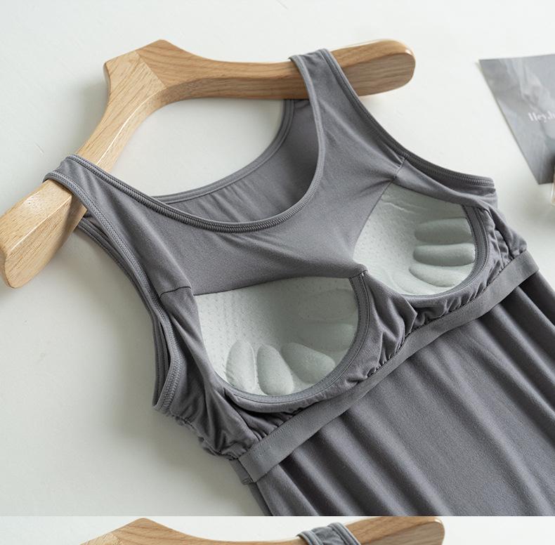 Kubek na pięć palców Damski modalny top na ramiączkach: Camisole z wbudowanymi wkładkami na biust