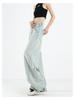 KENH Women's Light Blue High Waist Wide Leg Jeans, Four Seasons Wearable, 2024 New Loose Floor-Length Style