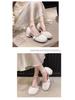 Rhinestone Fuzzy Mary Janes - Women's Autumn/Winter 2025 Chunky Heel Closed-Toe Sandals