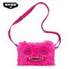 Borsa a tracolla peluche mostro denti brutti divertente Giocattolo animale di peluche stropicciato Regalo di compleanno carino strano per bambini