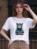 Unisex T Shirt Cool DJ Cat Print Casual Daily Wear Soft Comfortable Top