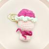 Handmade Crochet Rose Keychain Pendant - Small Gift Hanging Accessory