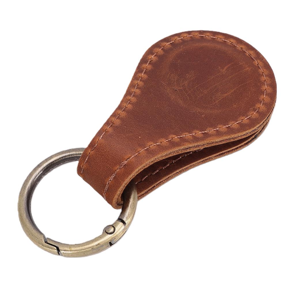 Magnetic Hat Clip for Travel On Bag Hands Free PU Leather Strong Magnet Hat Clip Holder Teardrop Shape Crazy Horse Brown