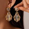 Shell Geometric Oval Earrings, Palace Style Light Luxury and High-end Earrings