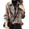 Plaid Shirt Women's Spring and Autumn New Loose Retro Long-sleeved Jacket