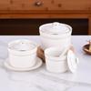 Commercial Ceramic Double Boiler Stew Pot with Lid - Single-Serve Egg Custard & Dessert Cup for Home or Restaurant Use