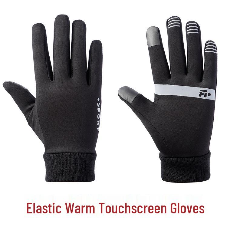 Korean Velvet Windproof Running and Cycling Gloves for Men & Women - Warm Autumn/Winter Outdoor Fitness & Mountaineering Protection