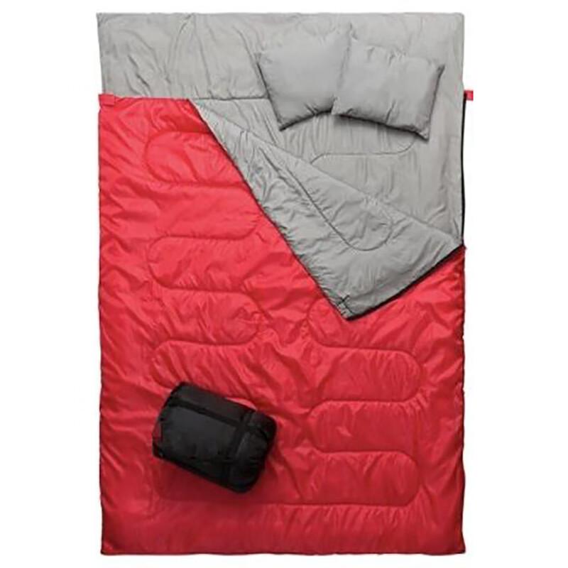 OEING Double Envelope Camping Sleeping Bag with Pillow 220 x 150 cm