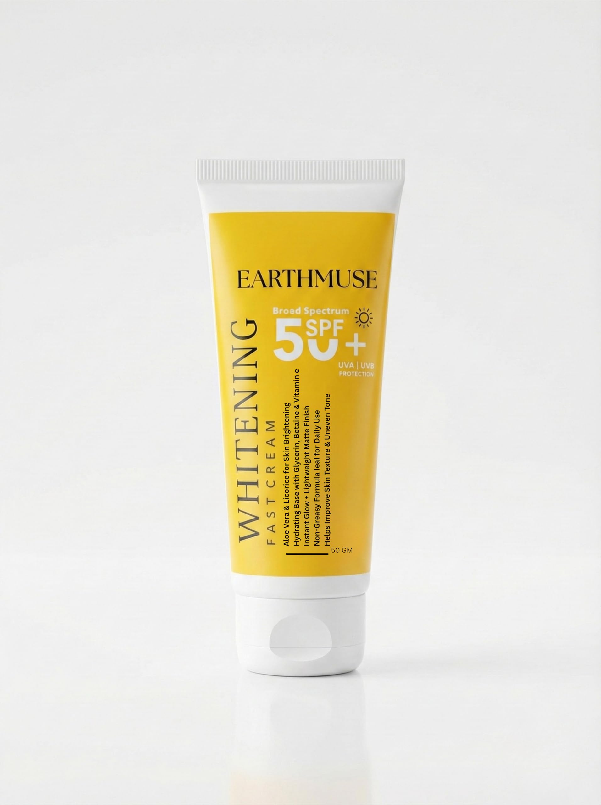 EARTHMUSE Whitening FastCream | Advanced Brightening & Spot Reduction Cream for Even-Toned, Radiant Complexion 50 GM