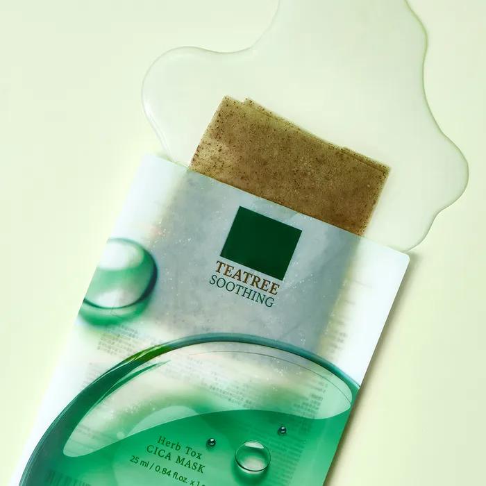 Calm/Trouble Care_Wellderma Tea Tree Herb Tox Cica Mask 1 Box (5 Sheets)