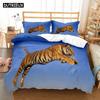 Animal White Tiger Bedding Set Scenery Comforter 3D Print Luxury Duvet Cover Set Home Textile Decor Full Queen King Single Size