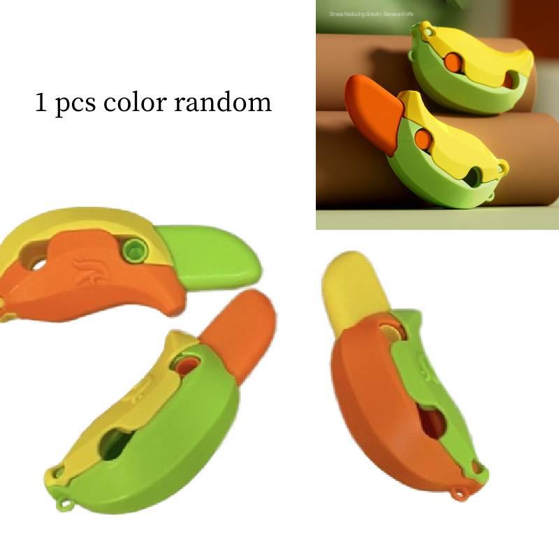 New Gravity 3d Banana Carrot Knife Round Blade Banana Radish Knife Decompression Toy