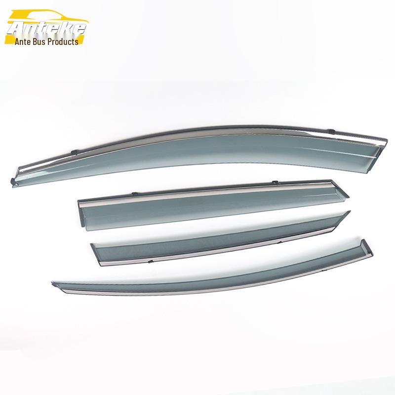 Santa Fe Rain Guards: 3D Stainless Steel Bright Strip & Deflector Decorative Sticker for Huatai 15 Models.