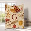 Warm Halloween Flannel Blanket - Cartoon Ghost & Pumpkin Design