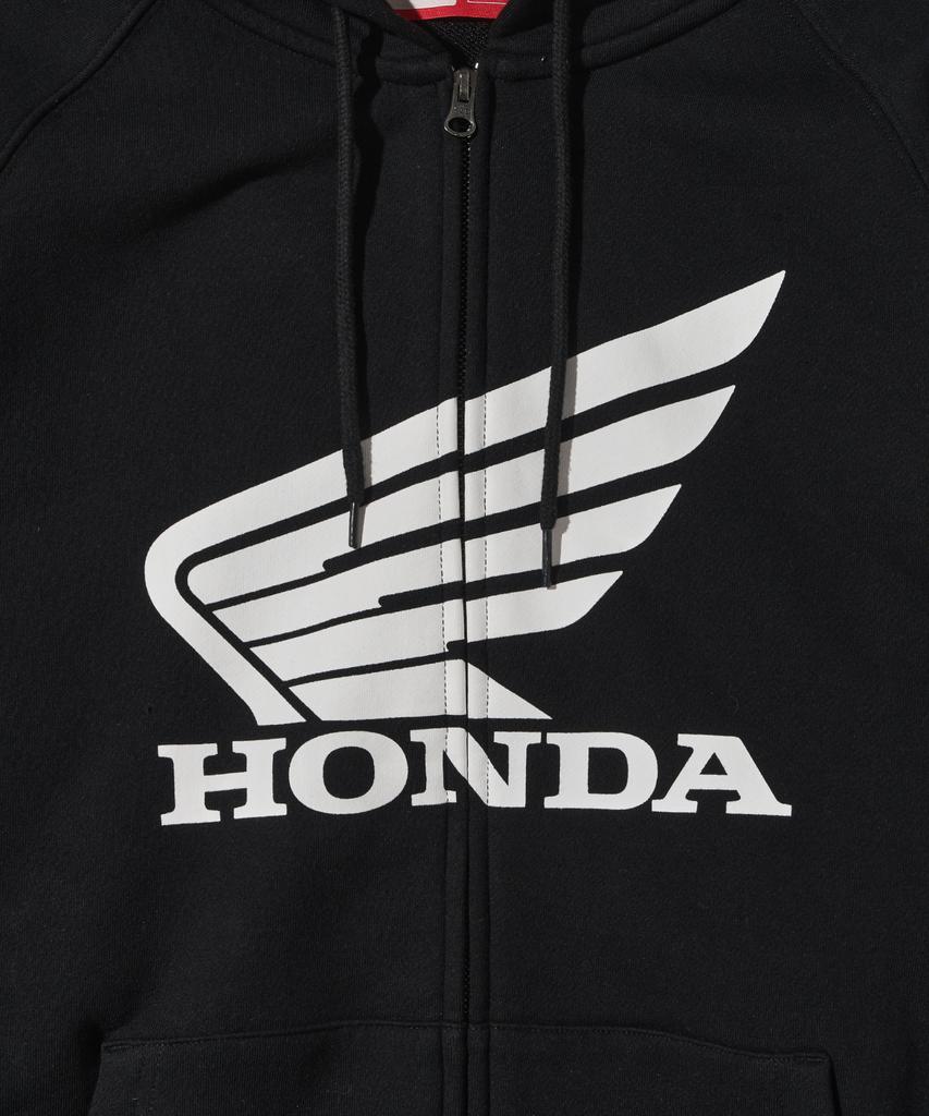 Felpa con cappuccio e zip Phyps Motorcycle Honda Racing Logo_Nera