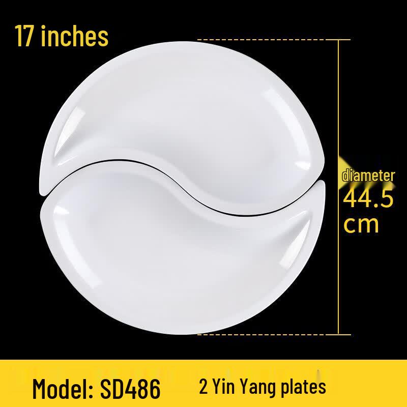 Melamine Fan-Shaped Dinner Serving Platter 17 inch