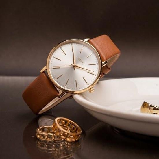BUREI Womens Watch Analog Japanese Quartz Waterproof Wristwatch Popular Brand 38 mm Large Dial Leather Belt Simple Casual Lightweight Stylish Gift