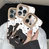 Phone Case: 2D Flat Lambskin Suitable for iPhone 18 17 16 15 14 13 Pro Film Protective Case,little Black Cat, Christmas and Halloween Gift