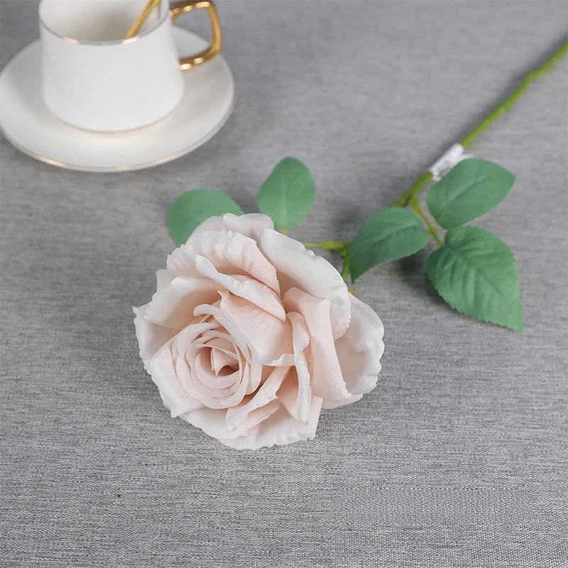 6pcs Artificial Flowers Silk Roses Plant Auditorium Decor Fake Flower Simulation Coffee Sweetheart Rose Branch Room Decoration