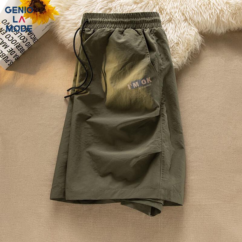 GENIOLAMODE Men s Lightweight Ice Silk Cargo Shorts 2XL