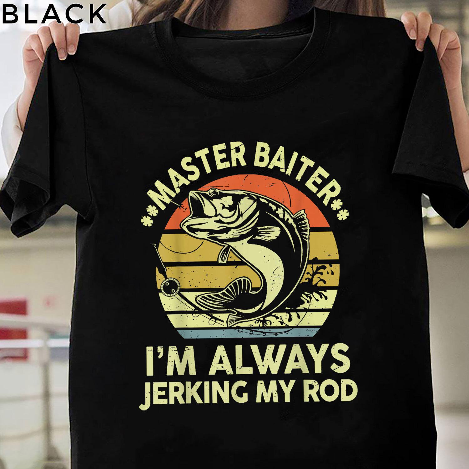 Fishing Shirt Master-Baiter Funny Bass Dad T-Shirt, Gift For Men, Tee Gift M