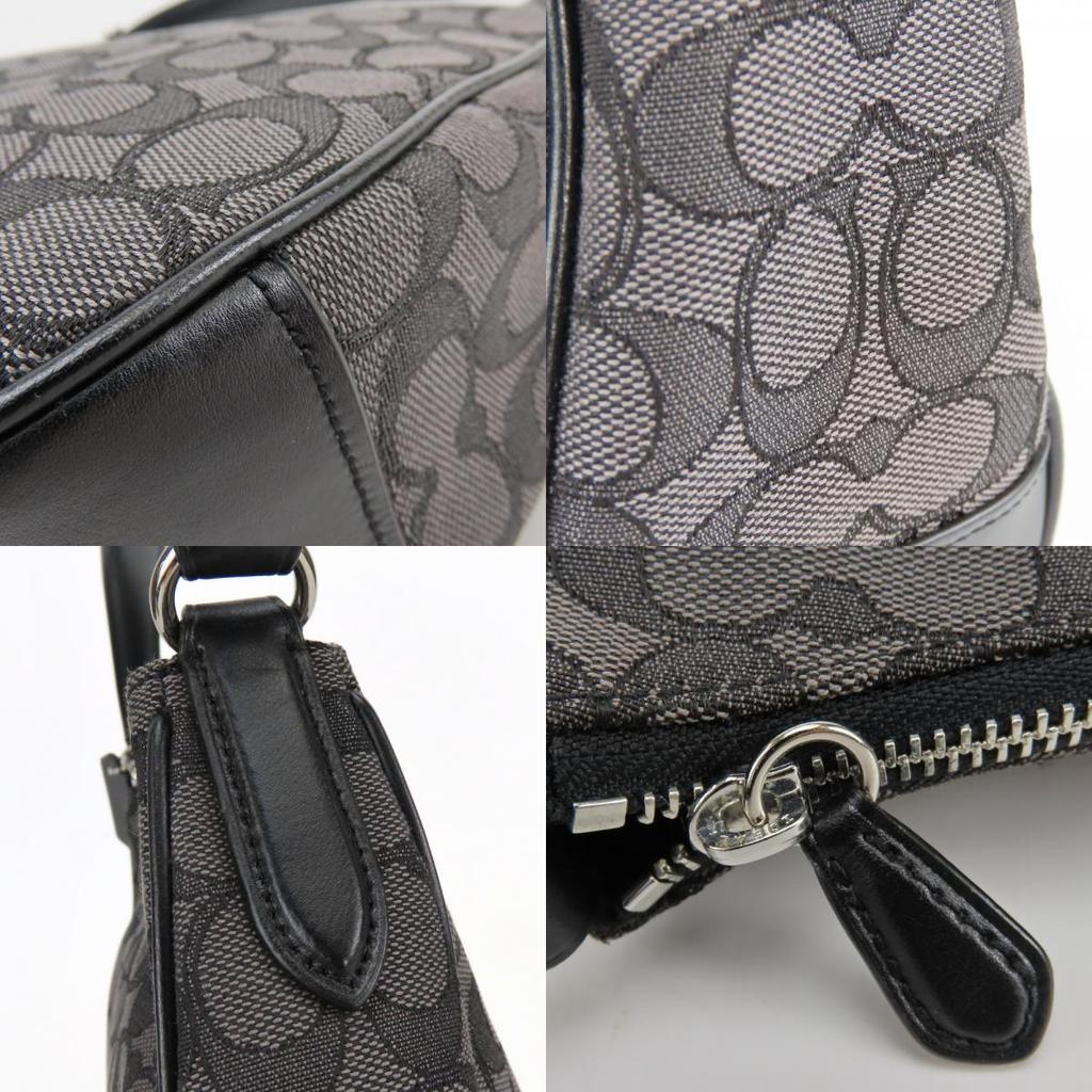 Used COACH Shoulder Bag F29959 Signature Canvas/leather Gray Black One Belt