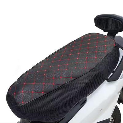 Motorrad-Sitzkissenbezug 3D-Netz Wasserdichter Sitzkissen-Schutz Atmungsaktiv Anti-Rutsch PU-Leder für Roller