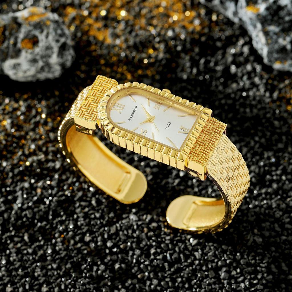 CANSNOW Fashion Bracelet Wristwatches Women Watches for Girls Wrist Quartz Watch Roman Numeral Dial Clock