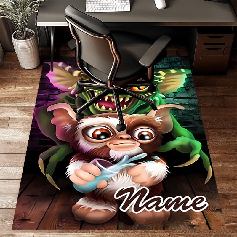 Custom Gremlin Mat Personalized Name, Polyester Washable Indoor Entryway Rug, Gift for Christmas, Easter, Thanksgiving Day