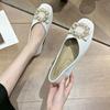 Fashion Pearl Ladies Footwear Slip-on Square Toe Low Price 39 High Quality Fashion Casual Stylish Spring Shoe Y2k Non Women's Flat Shoes