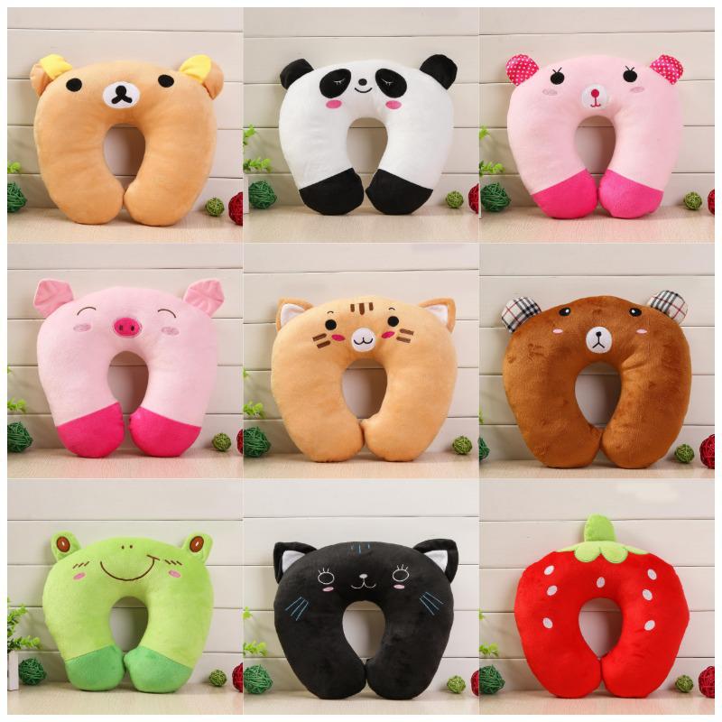 Cute Cartoon Neck Pillow for Travel - U-Shaped Cervical Support for Airplane & Train Nap