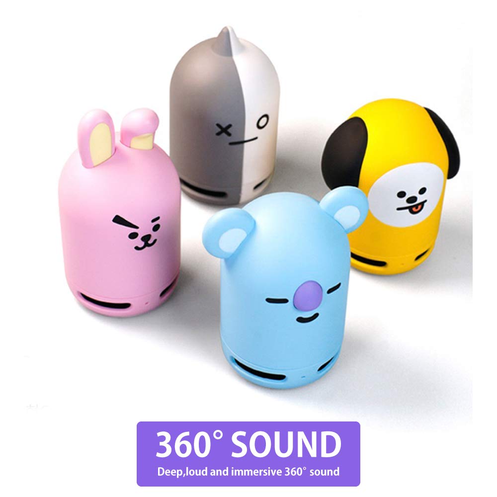 BT21 Friends Duo Bluetooth Official Portable Speaker Figure Set Pink Perfect for and Travel & - - Home, Outdoors,