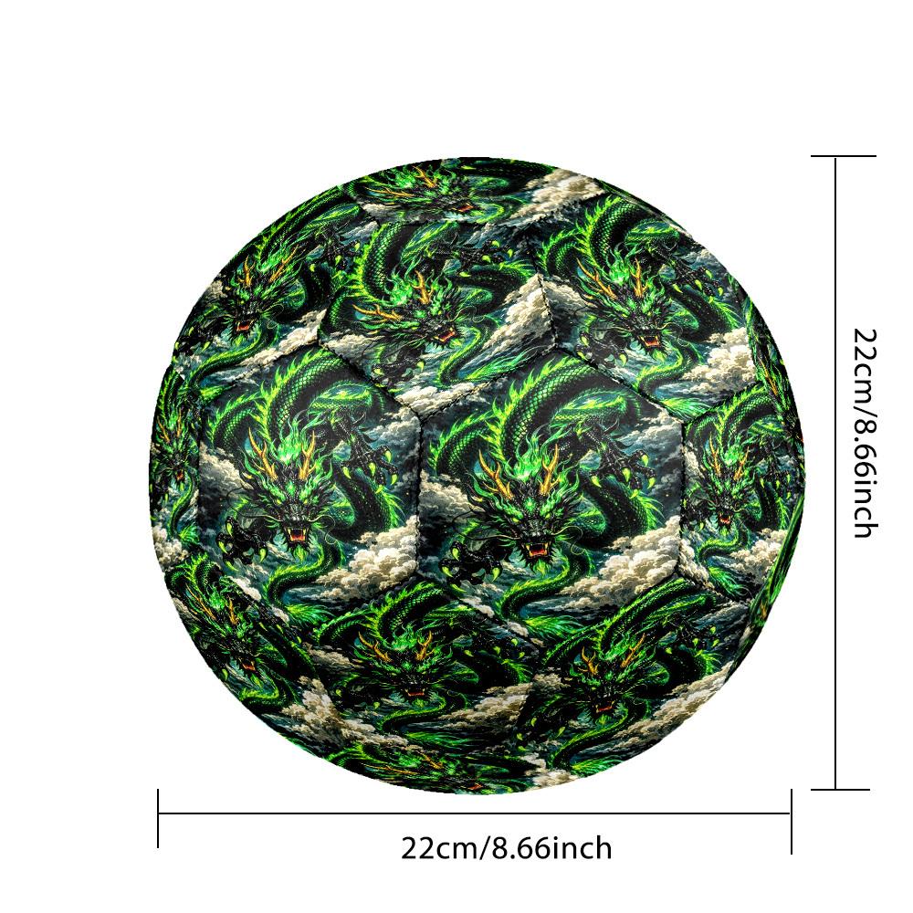1pc Green Dragon Sky Theme Soccer Ball Football, Size 5, Lightweight PVC, Outdoor Training Soccer Ball,Gift C6546