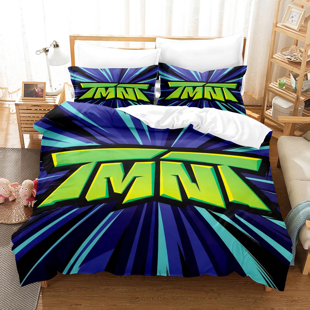Teenage Mutant Ninja Turtles Series Quilt Cover 3D Digital Printing Kit Bed Three-Piece Set