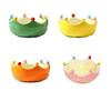 2 in 1 Ceramic Fruit Plate Strawberry Orange Shape Salad Serving Fruit Serving Plate Decoration with Forks Fruit Fork Set