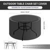 Housse ronde pour table de jardin 102 x 71 cm - Tissu Oxford 600D imperméable, anti-UV, coupe-vent (noir)