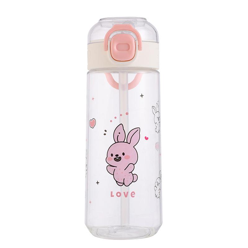 Water bottle summer boys and girls straw cup high value simple fashion portable water cup students go to school easy cup high temperature resistance
