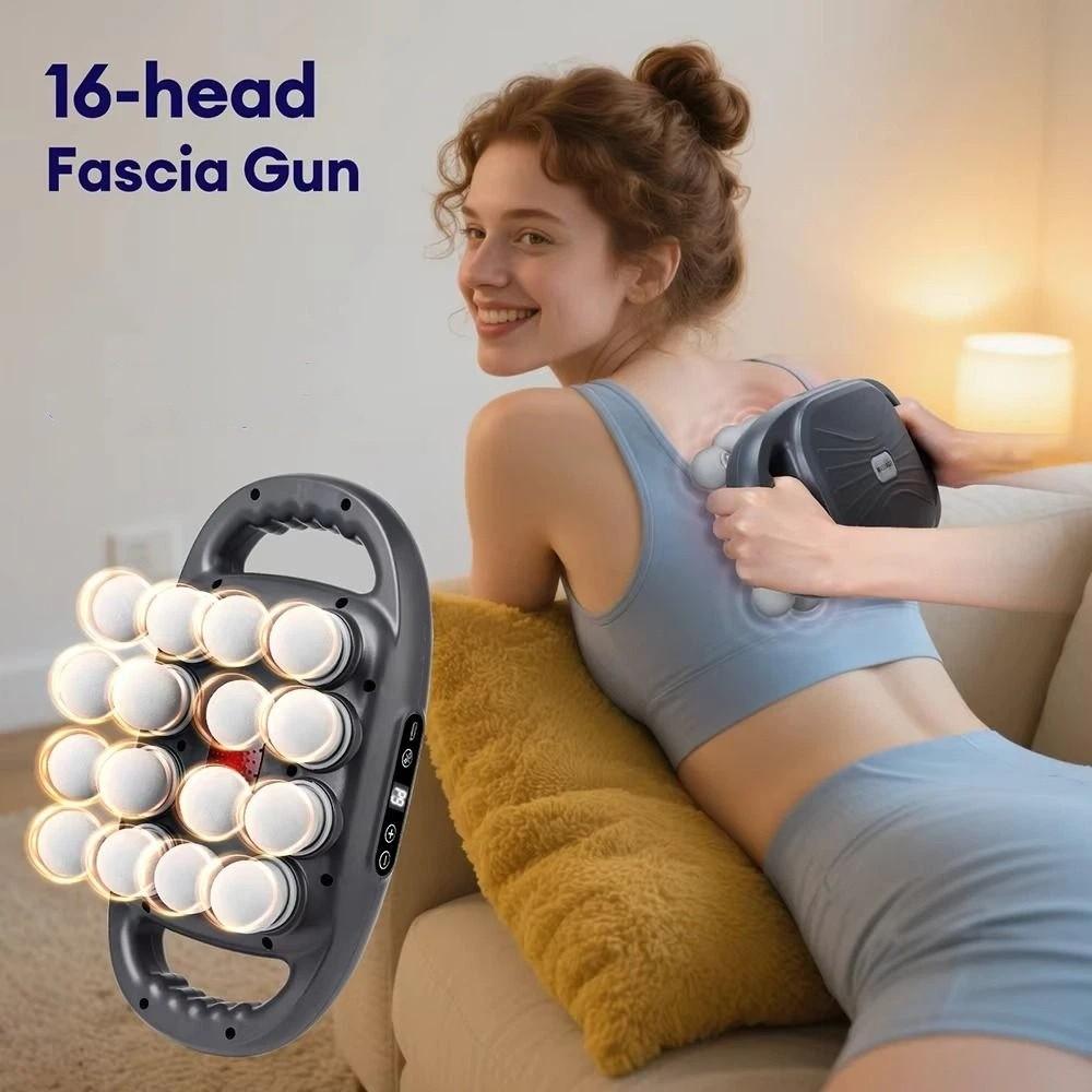 16-Head Deep Tissue Massage Device Electric Neck Shoulder Masajeador  Fitness