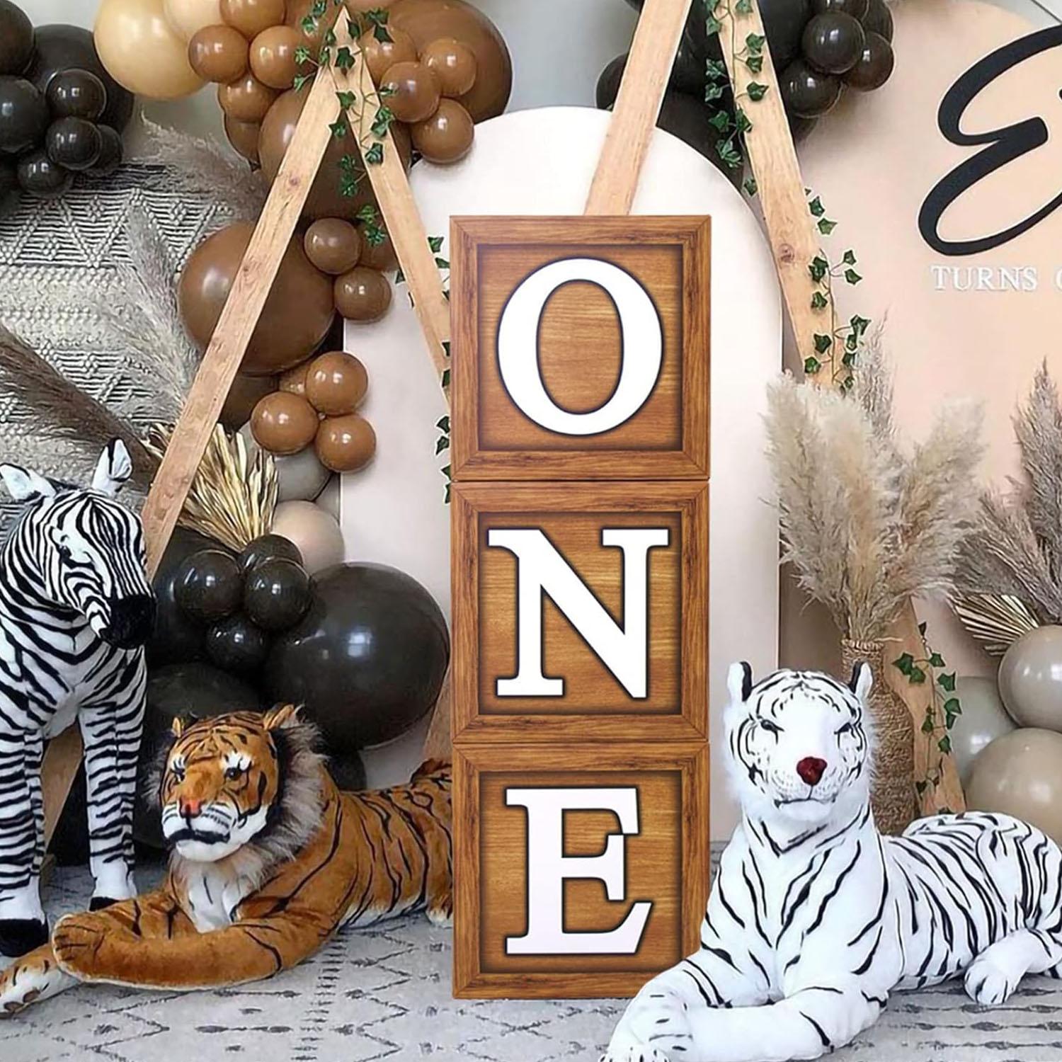 

4pcs Brown Teddy Bear Baby Boxes Brown Baby Boxes Letters Blocks for Baby Shower Gender Reveal Party Decorations Other