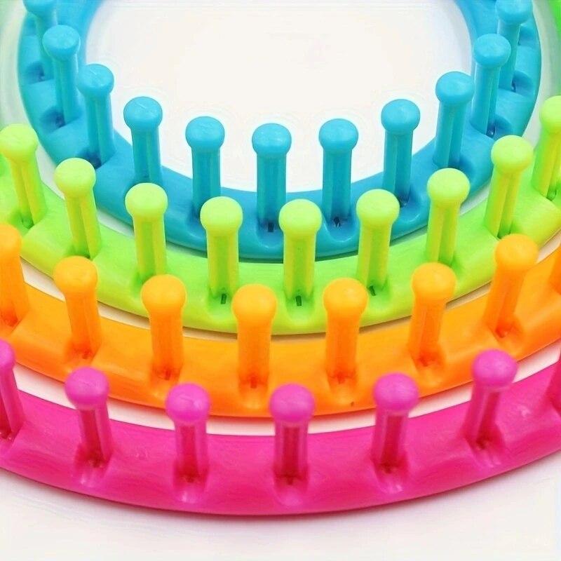 4 Größen Rundes Kunststoff-Schal-Strickwebrahmen-Set Für Garn-Kordel-Stricker DIY
