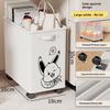 1pc Movable Storage Basket Oxford Cloth Laundry Basket With Pulleys Large Capacity Foldable Office Storage Rack Snacks Trolley