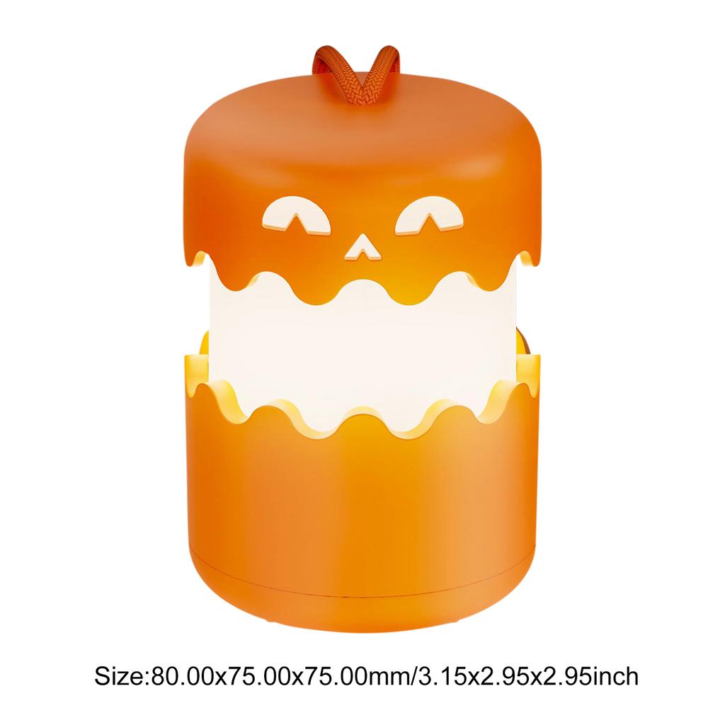 LED Halloween Pumpkin Lantern with Lanyard Collapsible Outdoor Lantern Rechargeable Pumpkin Headlamp Set for Outdoor & Indoor