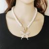 Europäischer und amerikanischer Schmuck Kreative Persönlichkeit Diamant Großer Schmetterling Anhänger Weibliche Mode Imitation Perlenkette