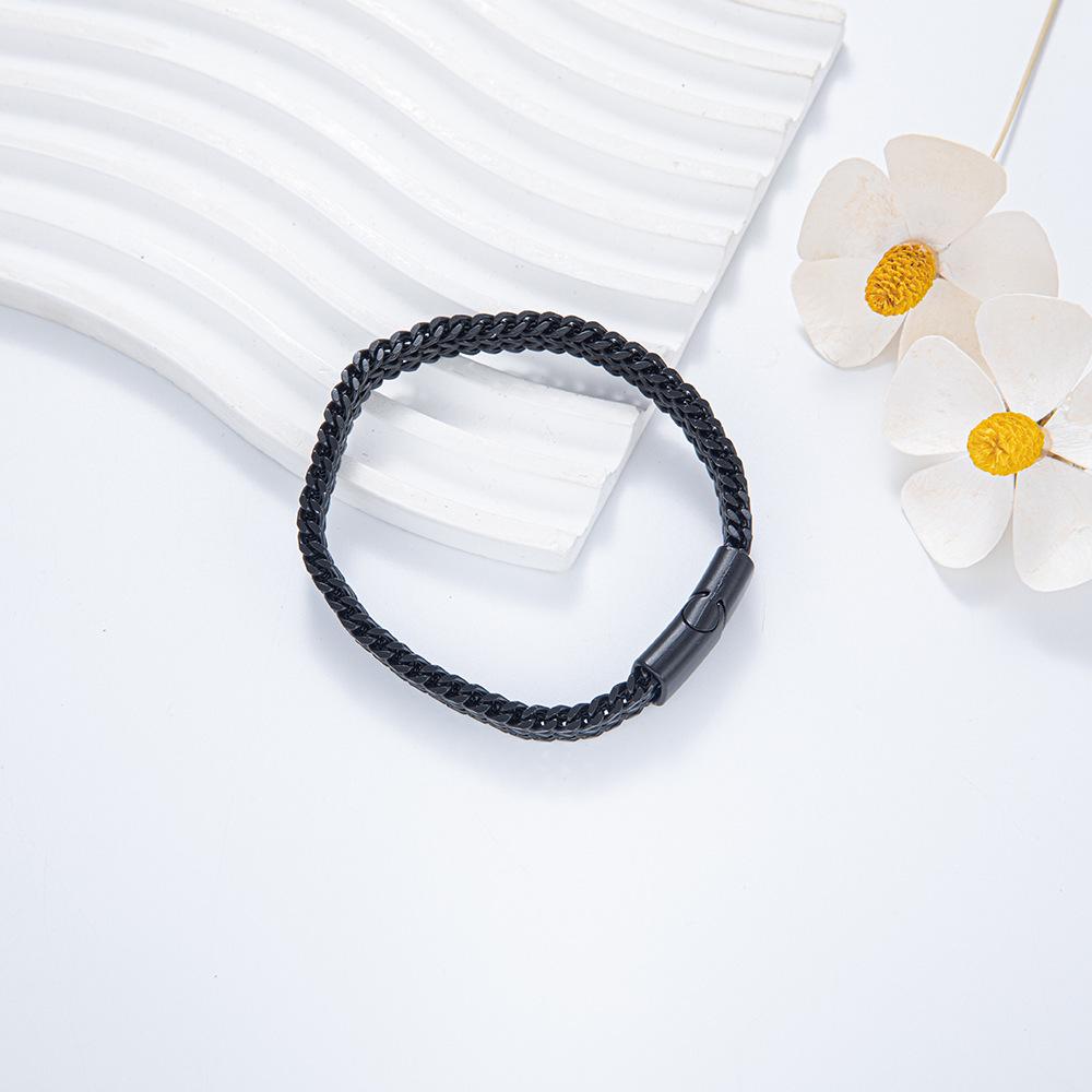 Cross-Border Hip Hop Stainless Steel Reversible Men's Bracelet - Stylish Cuban Punk Trend