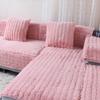 Autumn Winter Thick Plush Sofa Cushion Non-slip Solid Color Couch Cover Armrest Towel Fabric Backrest Cover Europe L-shape
