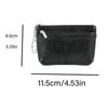 Portable PU Leather Coin Purse Mini Zipper Leather Purses with Keychain Solid Color ID Credit Card Holder