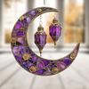 2D Acrylic Star Moon Lantern Suncatcher, Crescent Moon Window Hanging Ornament for Home, Patio, Garden, Ramadan Decor, Housewarming Gifts for Family