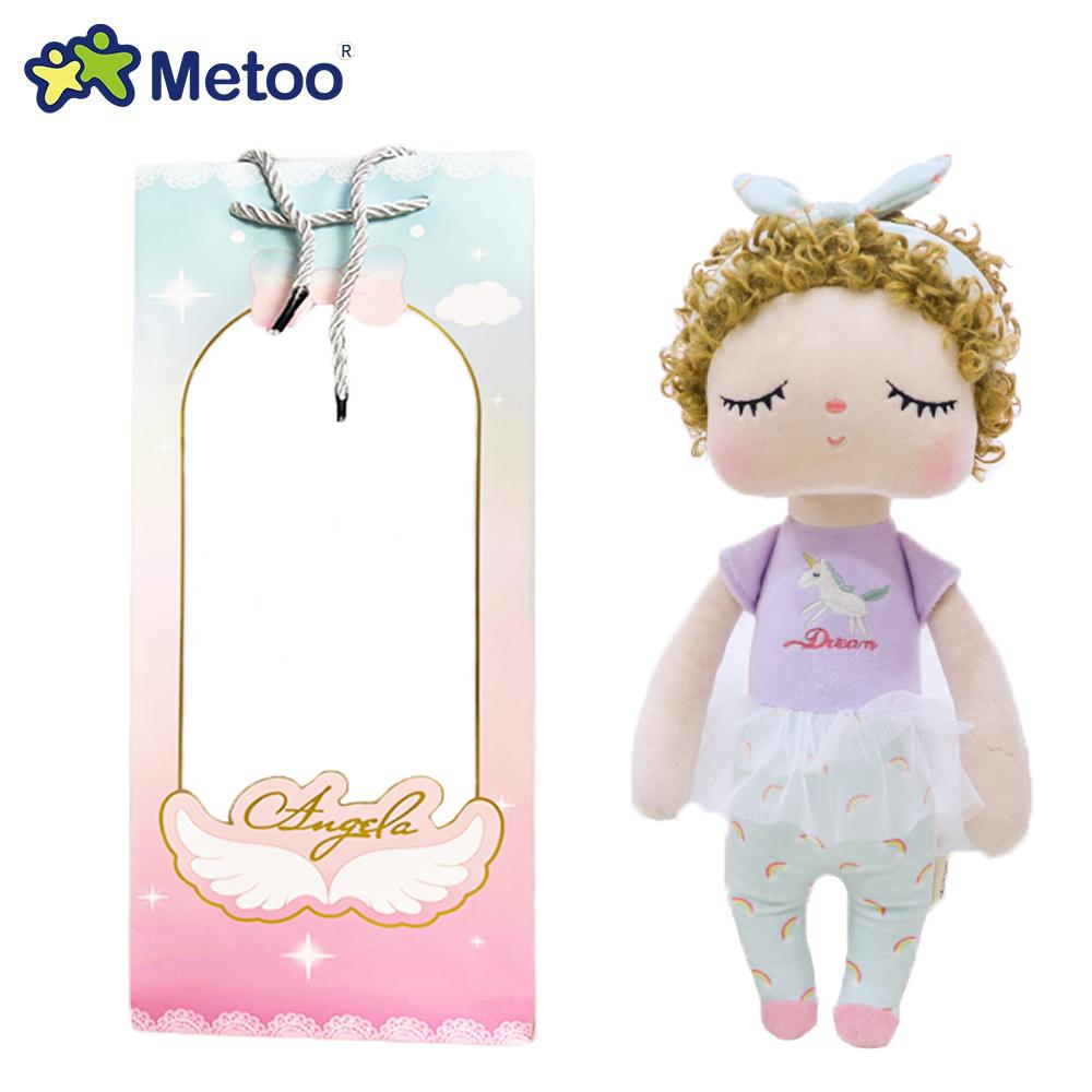 Metoo Angela Doll Rabbit Featuring Paper Pouch Boxed Stuffed Animals Plush Playthings Sleep Dolls Children Appease Infant Birth Date Holiday Gifts