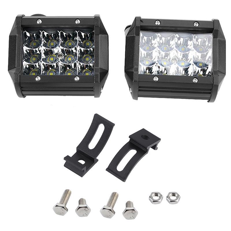 36W Car Work Light Car LED Work Light 1 Pair 4inch 4-Row 36W LED  Working Light Bar Driving Lamp Car Truck Modification