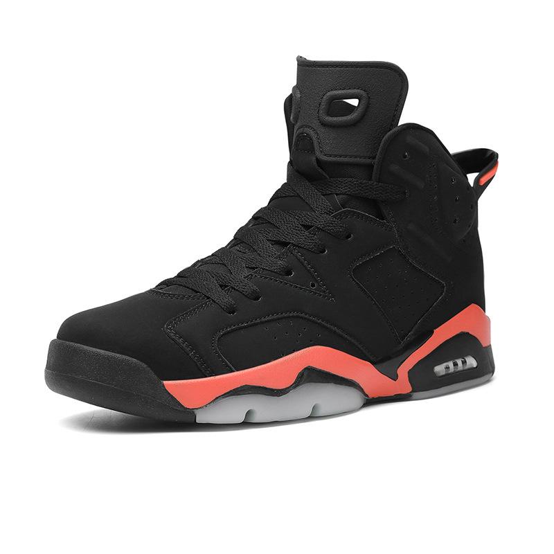 

Men s High-Top Non-Slip Shock-Absorbing Running Shoes with Noise Friction, Plus Size, Basketball Style. 44 чорний/червоний